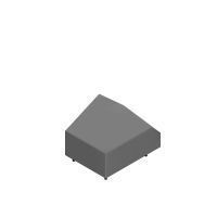 stone rectangle pouffe 3d model