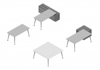 u-too single desk 3d model 